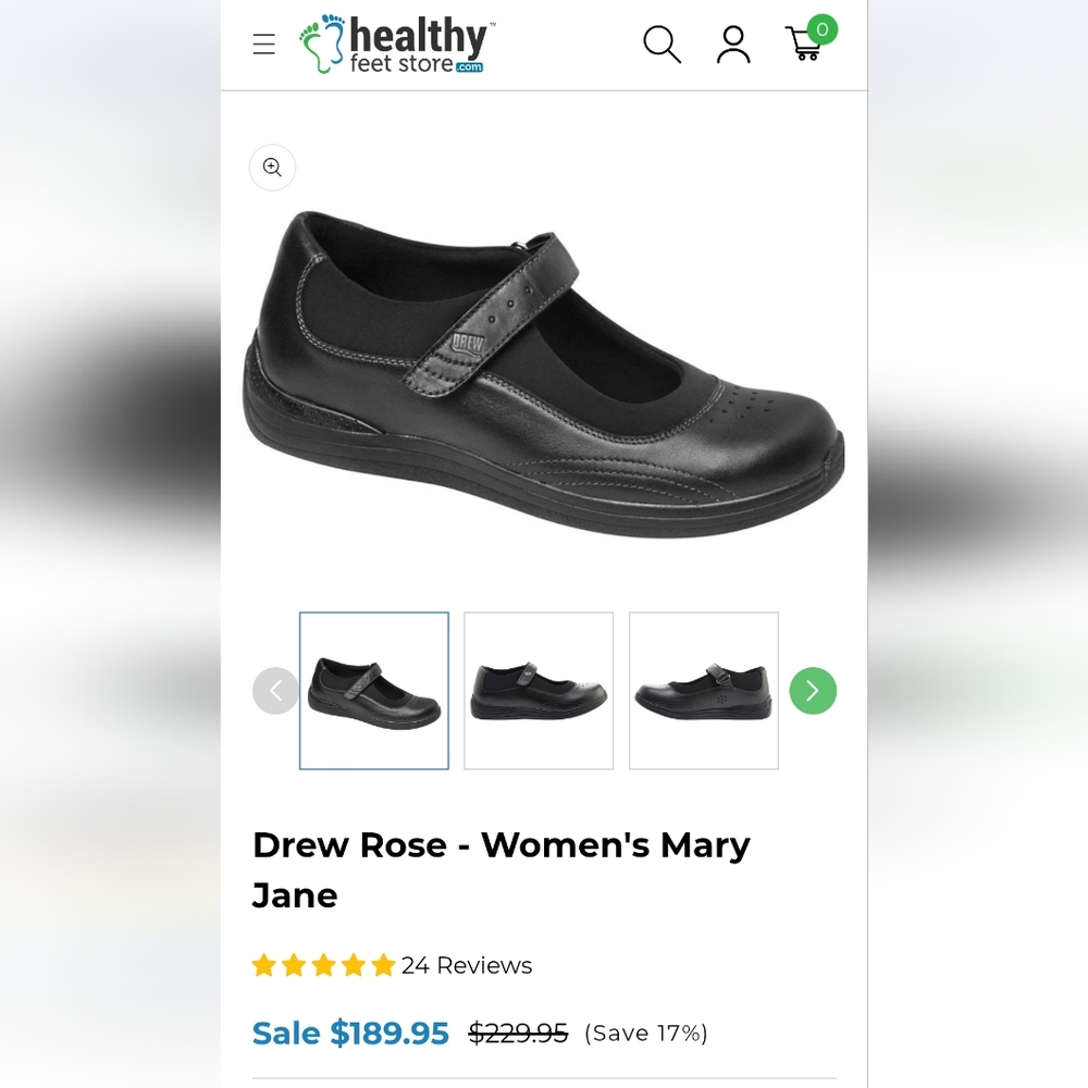 Drew Rose Mary Jane Black Leather Slip On Shoes Size US 9W